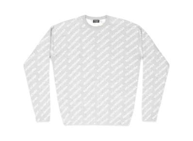 BALENCIAGA MENS Mini Allover Logo Sweater "Grey"