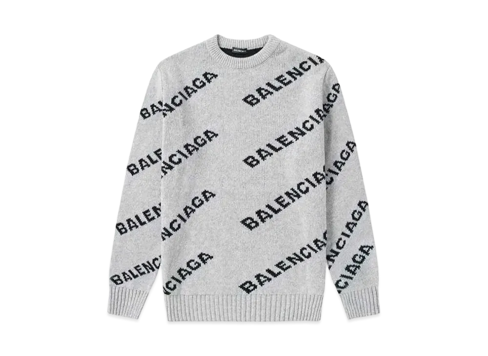 バレンシアガ(581027 T1473)ニットS2019AW AY2436A37 BALENCIAGA(バレンシアガ) 19AW Logo Wave Turtleneck Knit Sweat ロゴ