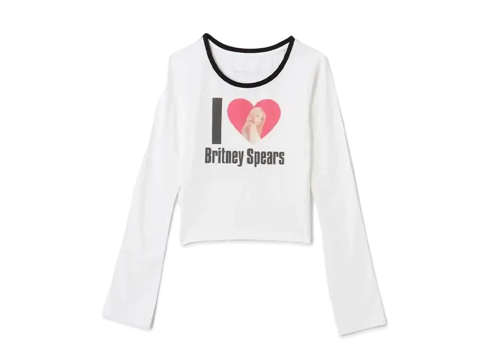 atmos pink x Britney Spears I ♡ Britney LS T-shirt "White"