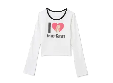 atmos pink x Britney Spears I ♡ Britney LS T-shirt "White"