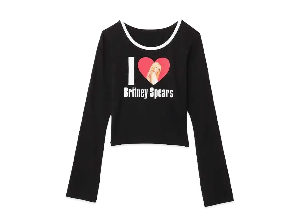 atmos pink x Britney Spears I ♡ Britney LS T-shirt "Black"