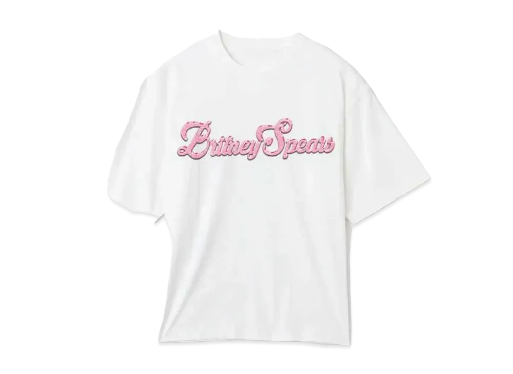 atoms pink x Britney Spears Magazine Cover Print T-shirt "White"