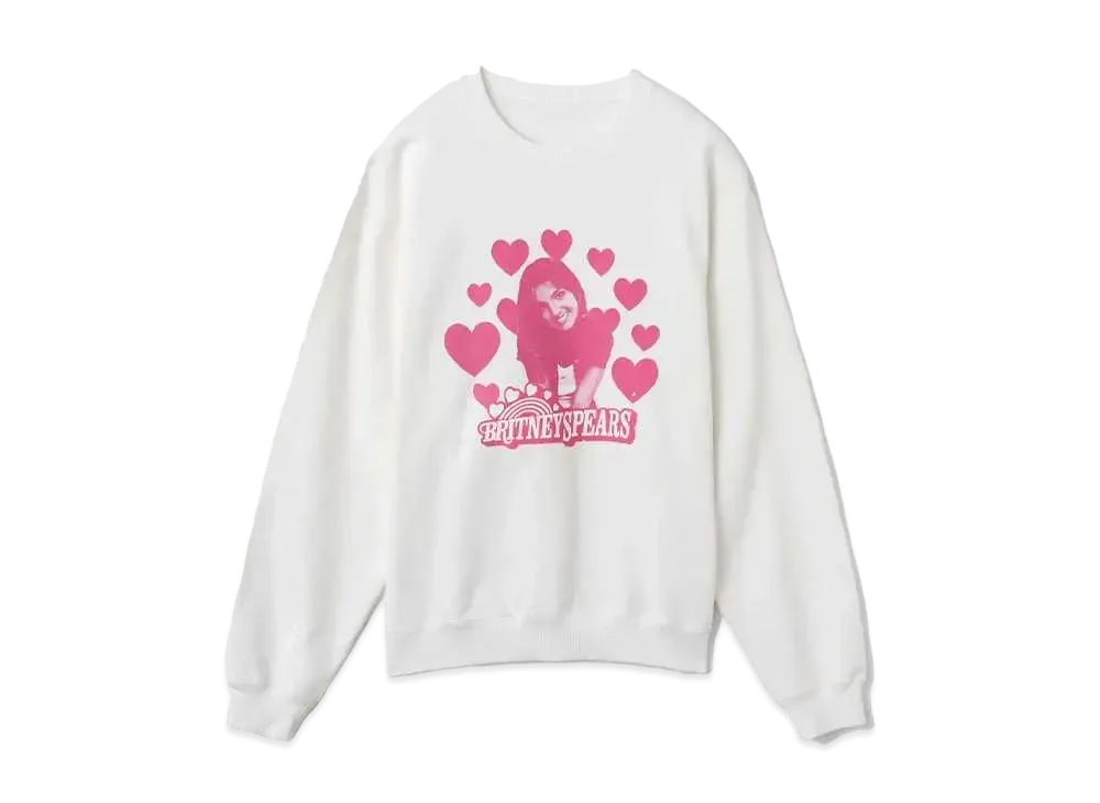 atmos pink x Britney Spears Heart Logo Sweat Shirt "White"