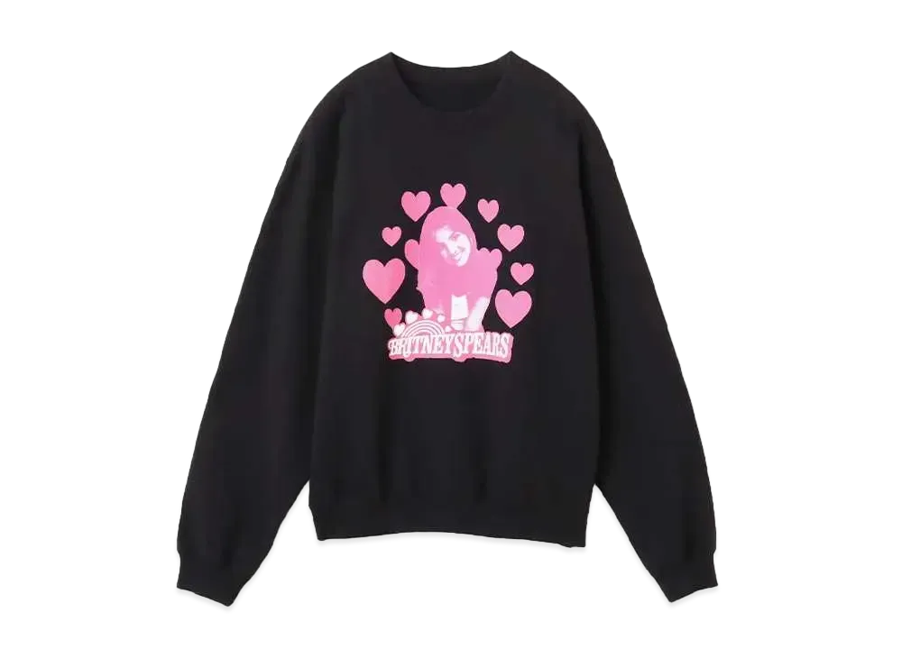 atmos pink x Britney Spears Heart Logo Sweat Shirt "Black"