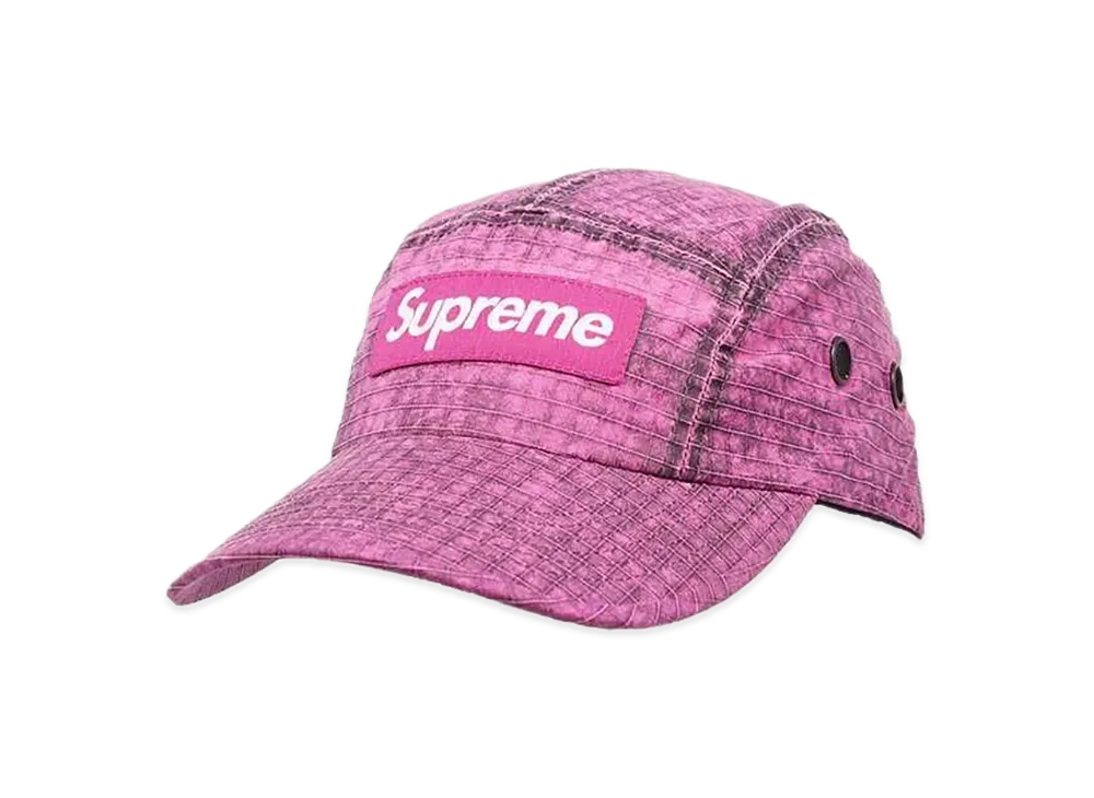 Supreme Distressed Ripstop Camp Cap "Pink"