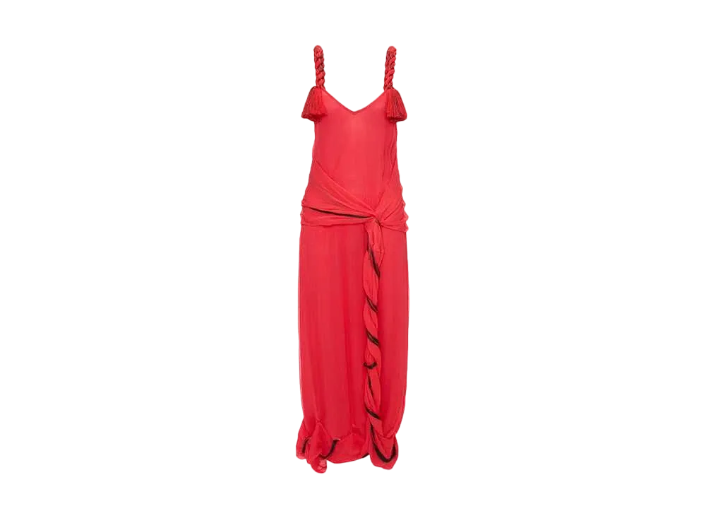 JW ANDERSON Tassel Strap Twist Dress "Red"