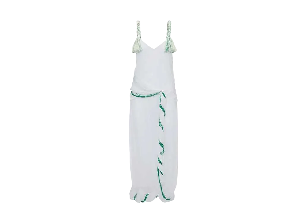 JW ANDERSON Tassel Strap Twist Dress "White"