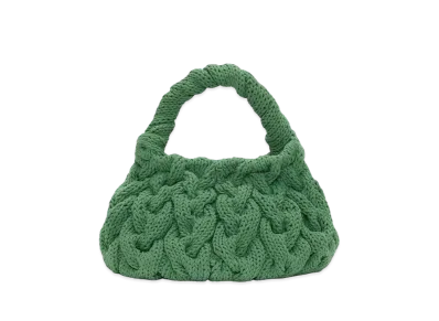 JW ANDERSON Cable Knit Top Handle Bag "Green"