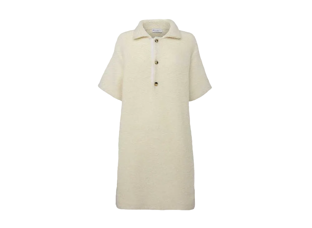 JW ANDERSON Knit Mini Polo Dress "White"