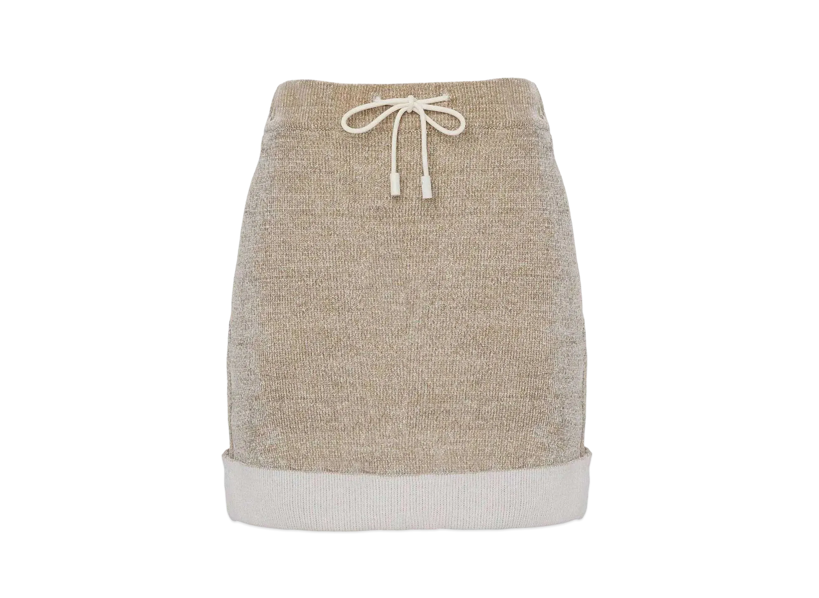 JW ANDERSON Contrast Hem Chenille Miniskirt "Beige"