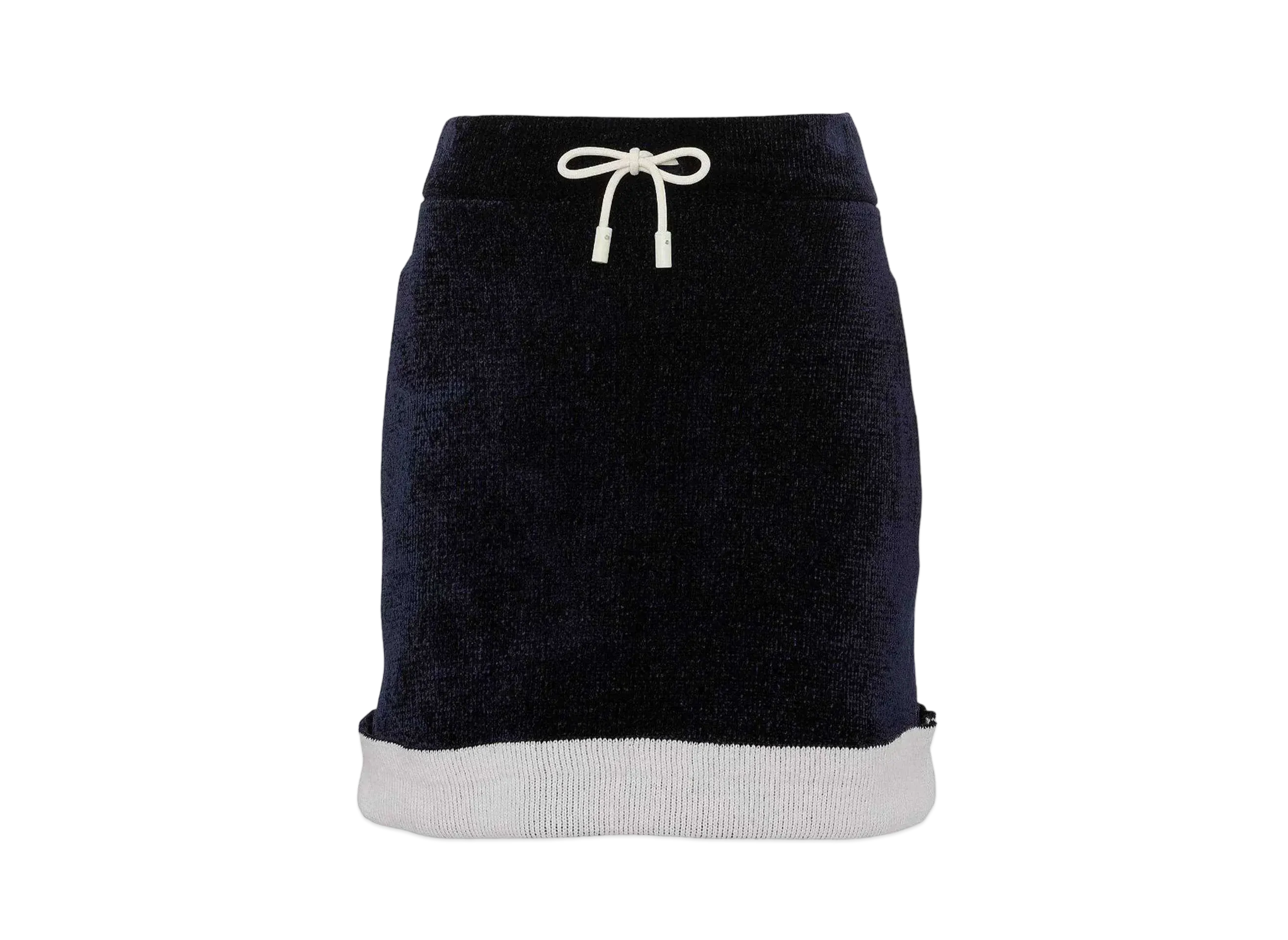 JW ANDERSON Contrast Hem Chenille Miniskirt "Black"