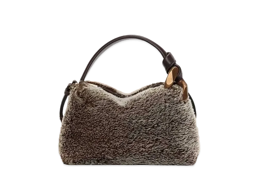 JW ANDERSON SmallCorner Mohair Crossbody Bag "Gray"