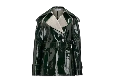 JW ANDERSON Coated Denim Short Trench Jacket "Black"