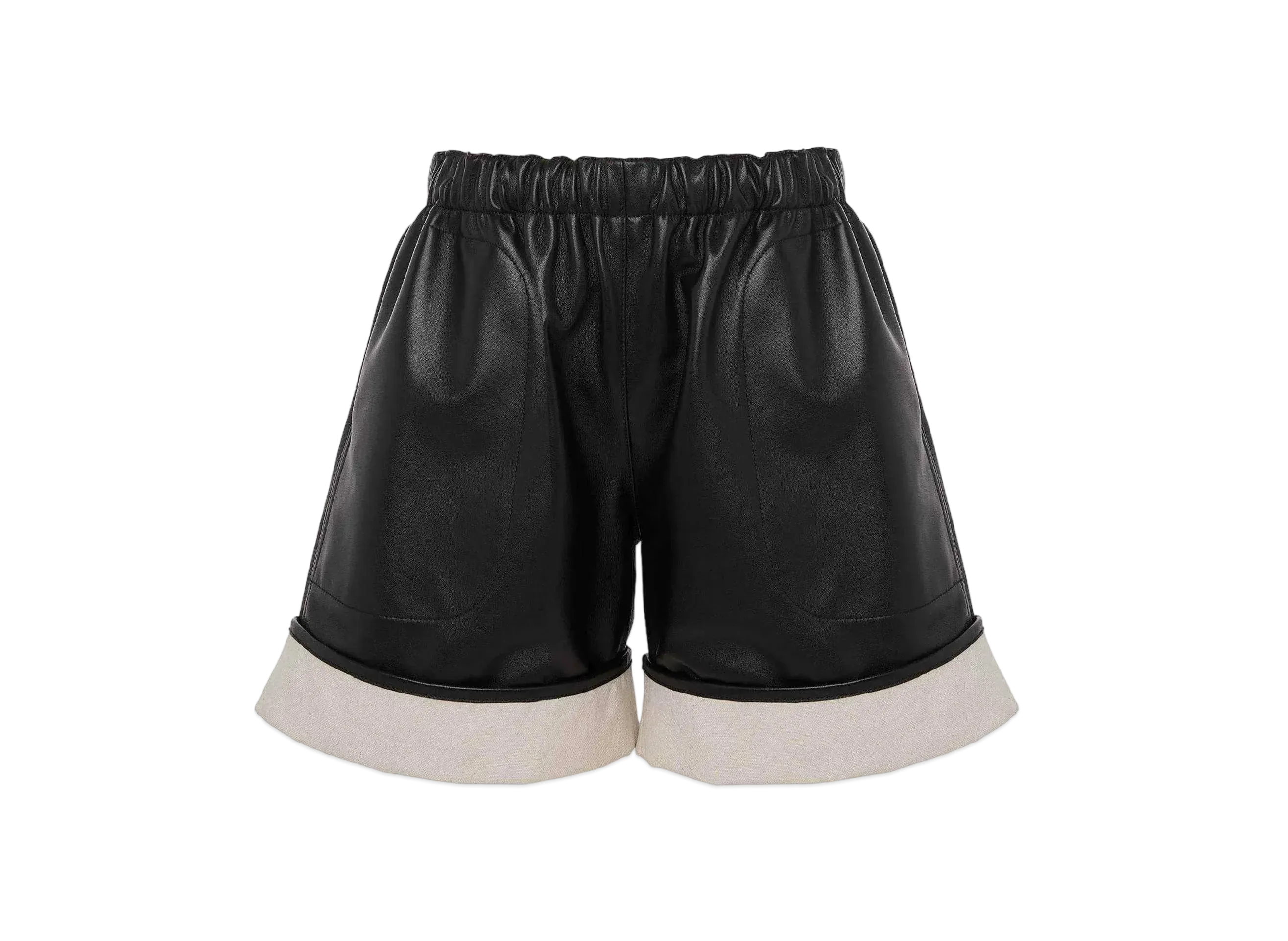 JW ANDERSON Contrast Leather Hem Shorts "Black"
