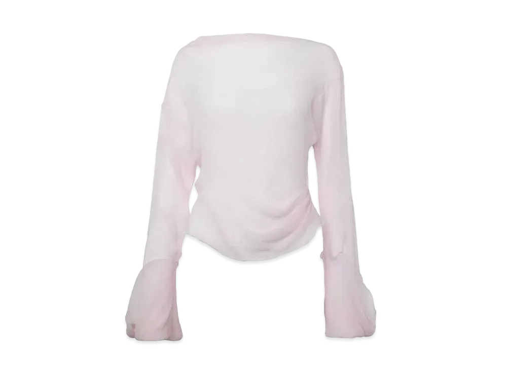 JW ANDERSON Long Sleeve Sheer Top "Pink"