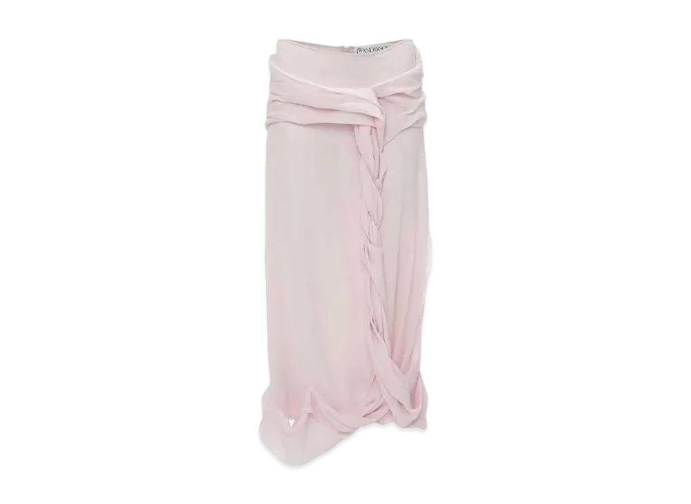 JW ANDERSON Twisted Draped Midi Skirt "Pink"