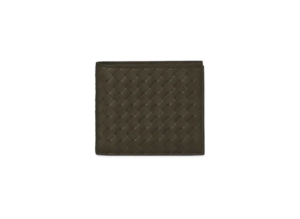 Bottega Veneta Intrecciato Calfskin Bi-fold Wallet "Khaki"