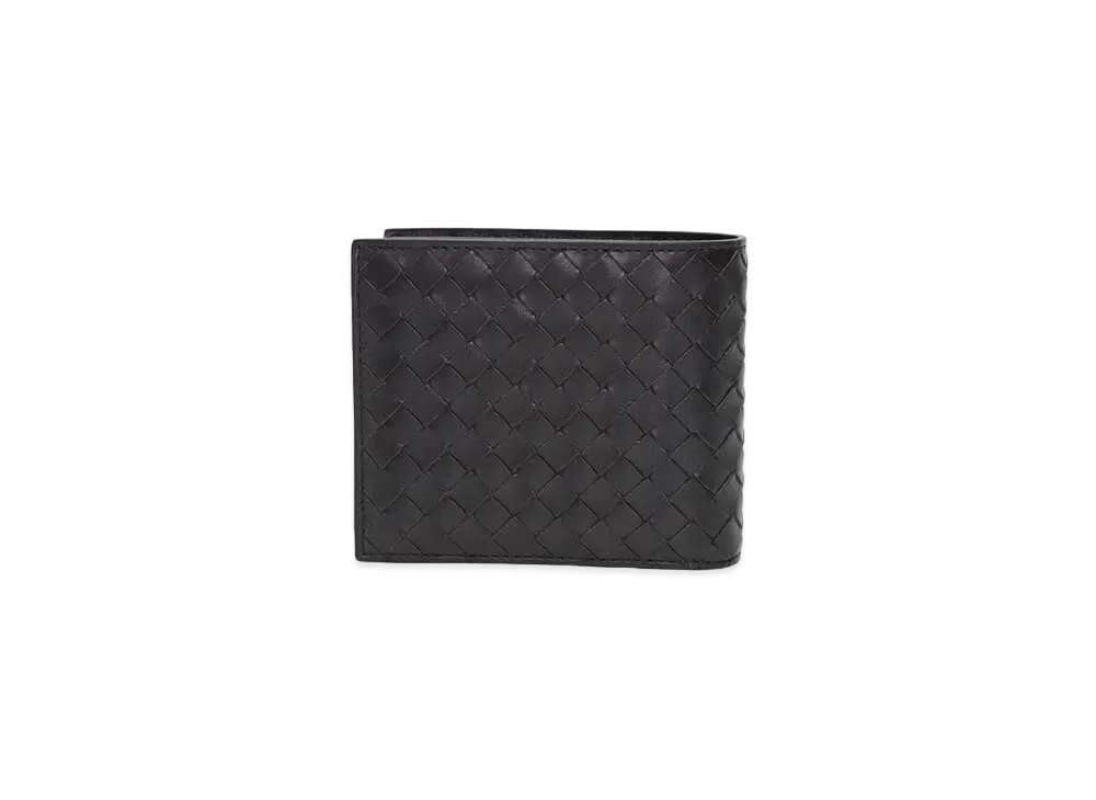 Bottega Veneta Intrecciato Calfskin Bi-fold Wallet "Dark Brown"
