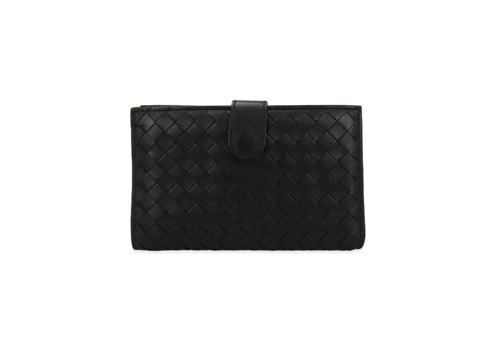 Bottega Veneta Intrecciato Lambskin Nappa Bi-fold Wallet "Black"