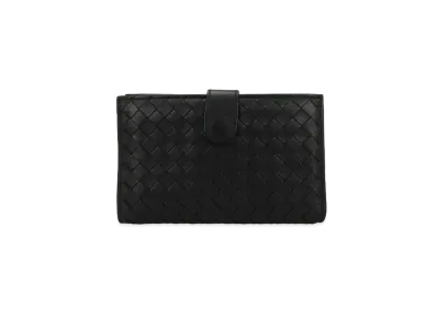 Bottega Veneta Intrecciato Lambskin Nappa Bi-fold Wallet "Black"