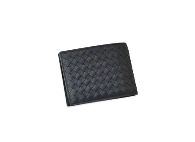 Bottega Veneta Intrecciato Calfskin Bi-fold Continental Wallet "Black"
