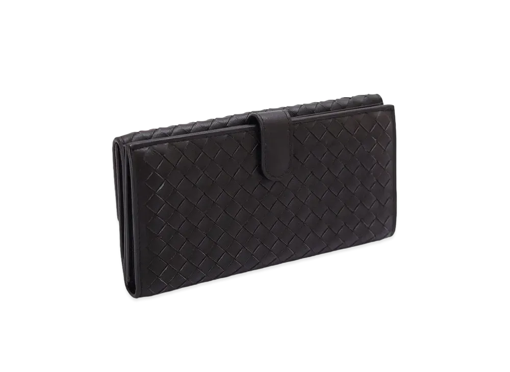 Bottega Veneta Intrecciato Lambskin Nappa Wallet "Dark Brown"