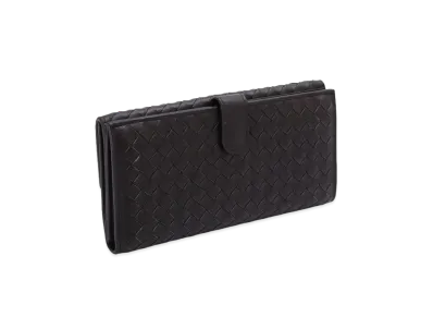 Bottega Veneta Intrecciato Lambskin Nappa Wallet "Dark Brown"