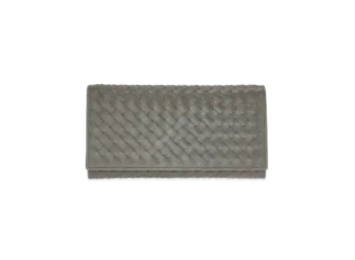 Bottega Veneta Intrecciato Calfskin Wallet "New Light Gray"