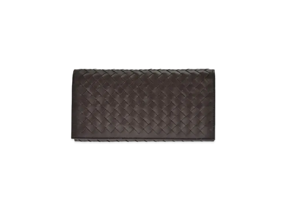Bottega Veneta Intrecciato Calfskin Wallet "Dark Brown"