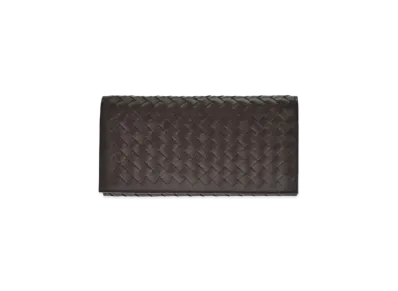 Bottega Veneta Intrecciato Calfskin Wallet "Dark Brown"