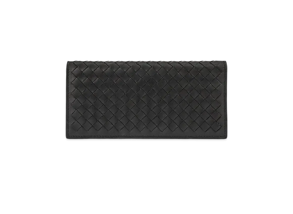Bottega Veneta Intrecciato Leather Long Fold Wallet "Black"