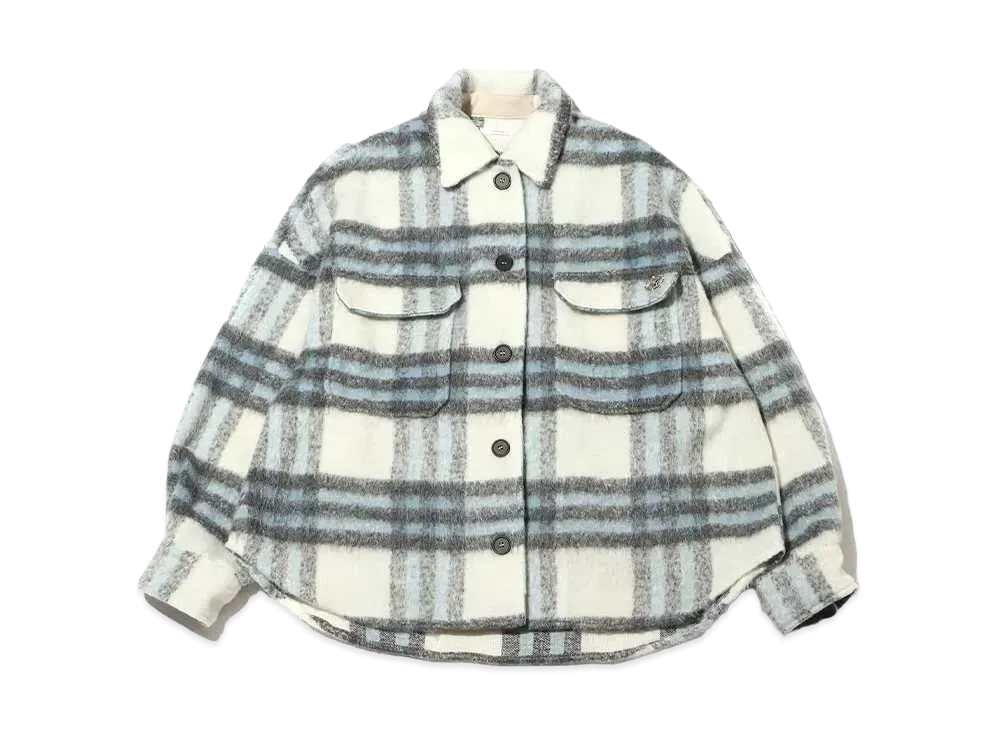 atmos pink Shaggy Big Check Jacket "Blue"