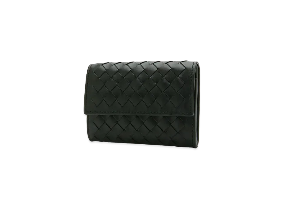 Bottega Veneta Intrecciato Calfskin Long Button Wallet "Black"