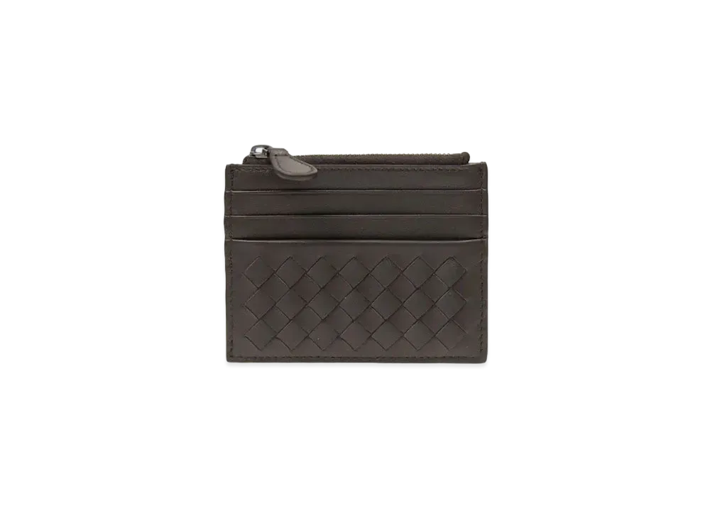 Bottega Veneta Intrecciato Leather Coin Card Case "Dark Brown"