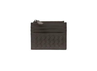 Bottega Veneta Intrecciato Leather Coin Card Case "Dark Brown"