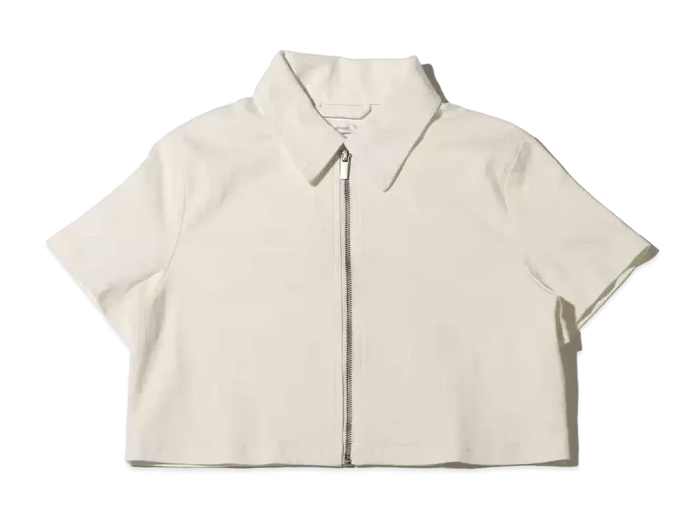 atmos pink Sougara Logo Denim Zip Tops "White"