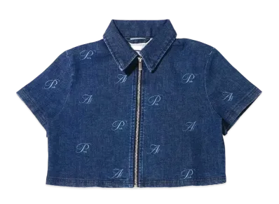 atmos pink Sougara Logo Denim Zip Tops "Blue"