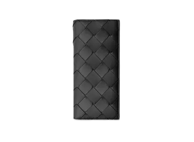 Bottega Veneta Maxi Intrecciato Leather Long Fold Wallet "Black"