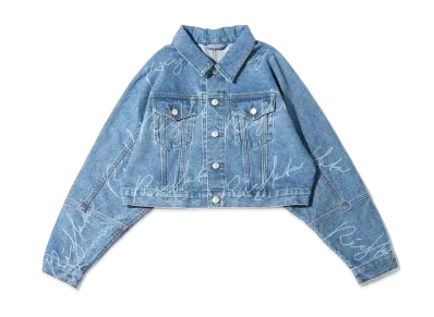 atmos pink x Riehata Monogram Denim Jacket "Blue"