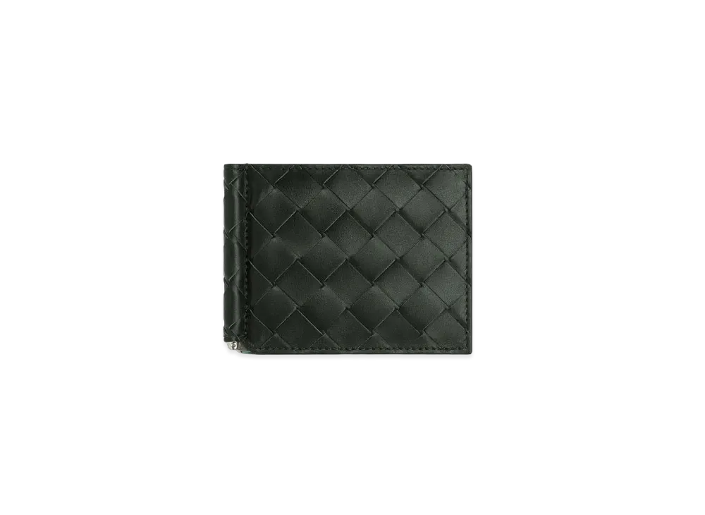 Bottega Veneta Intrecciato Calfskin Bill Clip Wallet "Black"