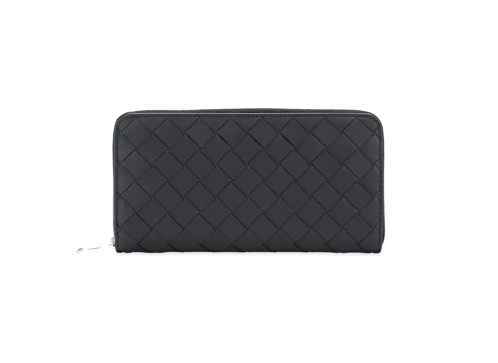 Bottega Veneta Intrecciato Calfskin Zip Around Wallet "Black"