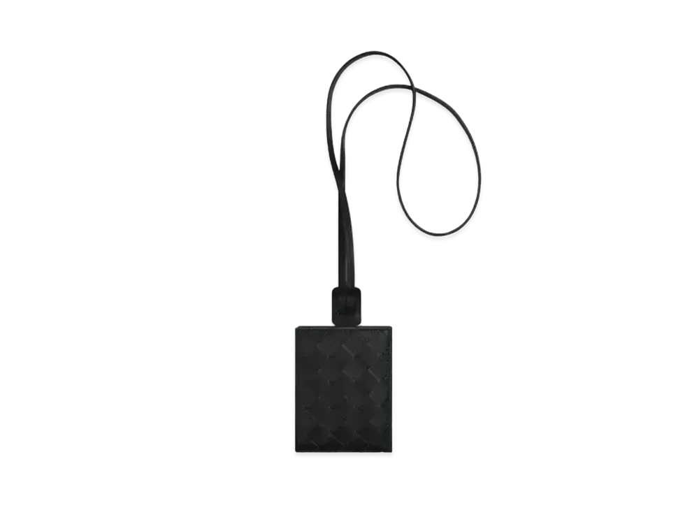 Bottega Veneta Intrecciato Calfskin Wallet On Strap "Black"