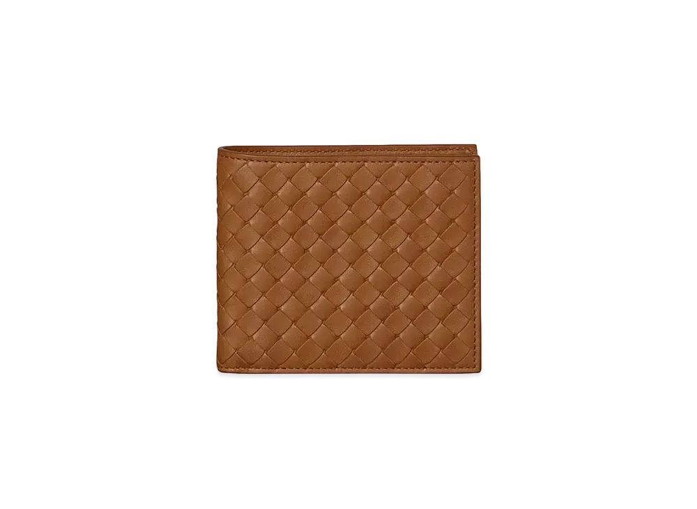 Bottega Veneta Intrecciato Calfskin Bi-fold Wallet "Wood"