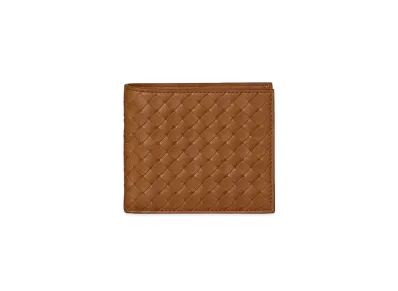 Bottega Veneta Intrecciato Calfskin Bi-fold Wallet "Wood"