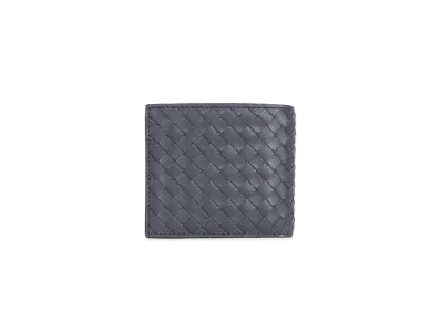 Bottega Veneta Intrecciato Calfskin Bi-fold Wallet "Ardoise"