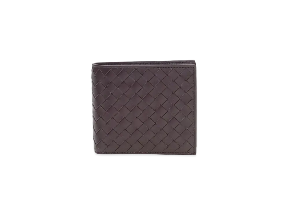 Bottega Veneta Intrecciato Calfskin Bi-fold Wallet "Raisin"