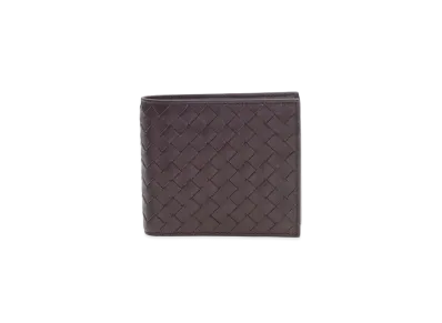 Bottega Veneta Intrecciato Calfskin Bi-fold Wallet "Raisin"