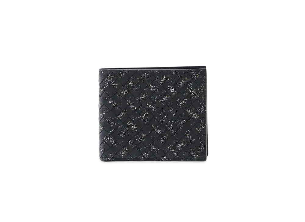 Bottega Veneta Intrecciato Lambskin Bi-fold Wallet Micro Dots "Black"