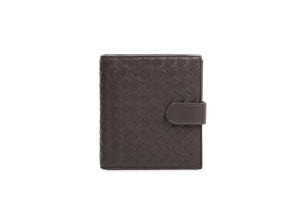 Bottega Veneta Intrecciato Lambskin Bi-fold Wallet With Coin Purse "Ebano"