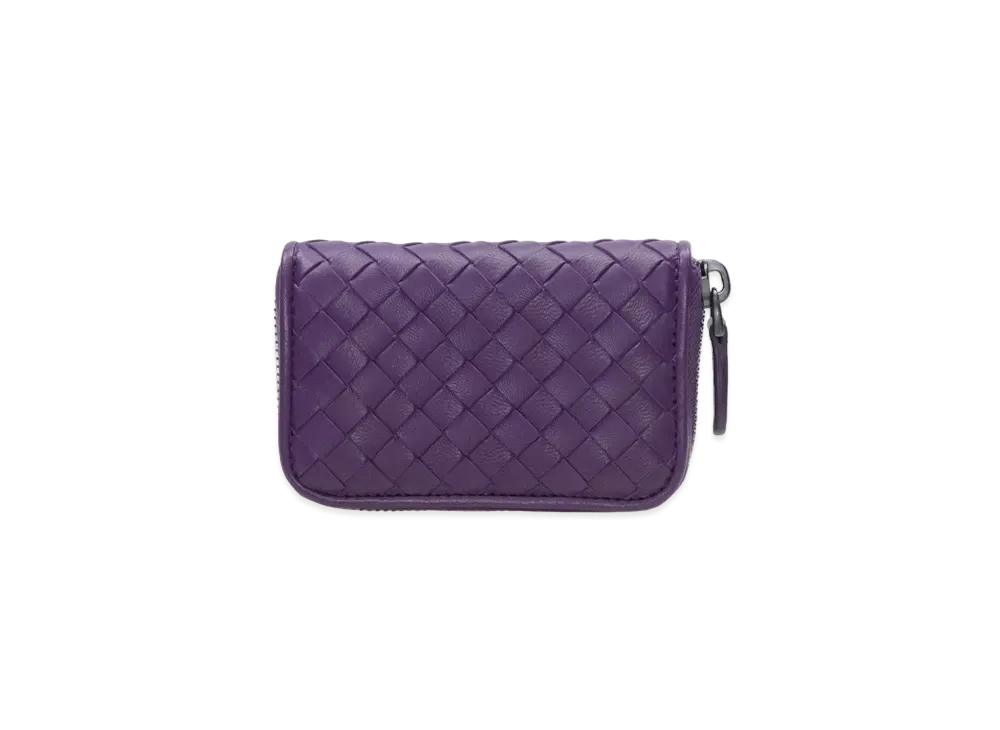 Bottega Veneta Intrecciato Lambskin Zip Around Coin Purse "Monalisa"